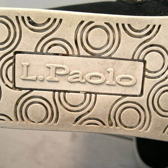 L. Paola Black Suede Frieda Wedge Ankle Bootie, Size 6.5 M Retro Style - Picture 6 of 11